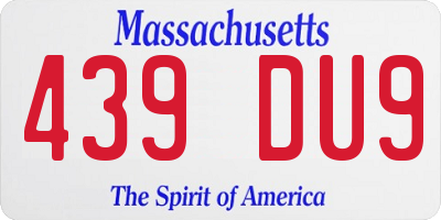 MA license plate 439DU9