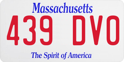 MA license plate 439DV0