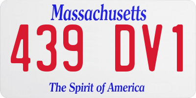 MA license plate 439DV1