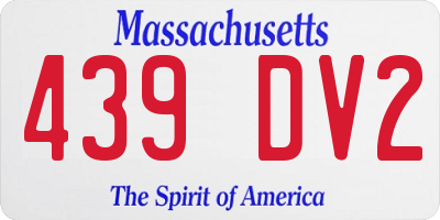 MA license plate 439DV2