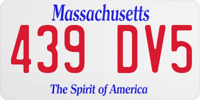 MA license plate 439DV5