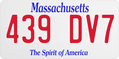 MA license plate 439DV7