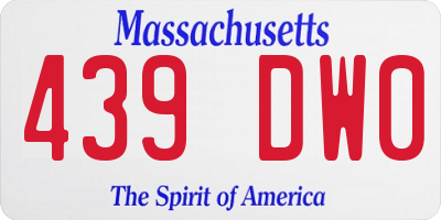 MA license plate 439DW0
