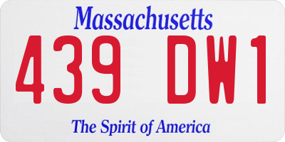 MA license plate 439DW1