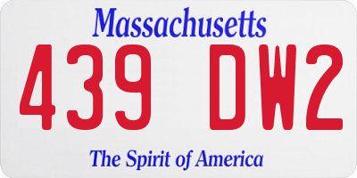MA license plate 439DW2