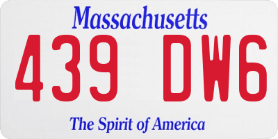 MA license plate 439DW6