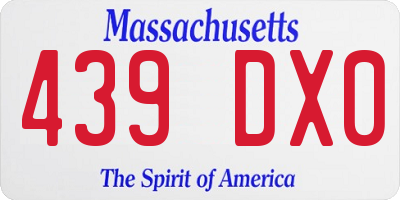 MA license plate 439DX0