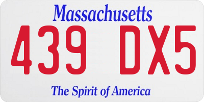 MA license plate 439DX5