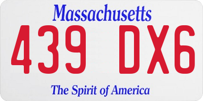 MA license plate 439DX6