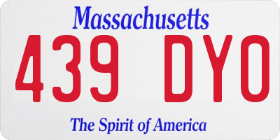 MA license plate 439DY0