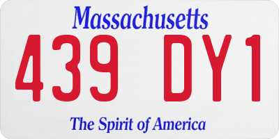 MA license plate 439DY1