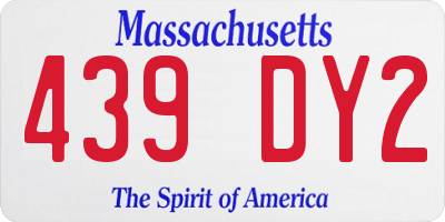 MA license plate 439DY2