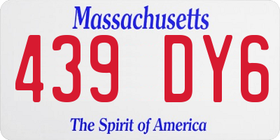 MA license plate 439DY6