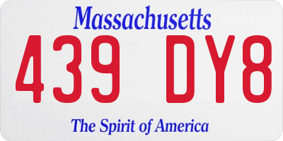 MA license plate 439DY8