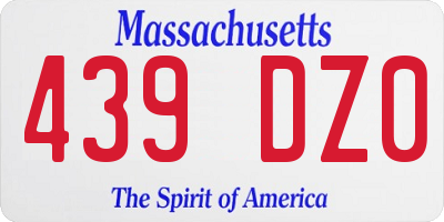 MA license plate 439DZ0