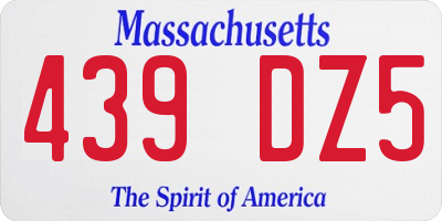 MA license plate 439DZ5