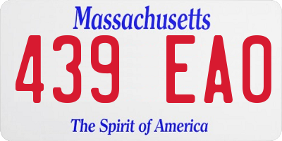 MA license plate 439EA0