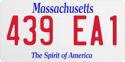 MA license plate 439EA1