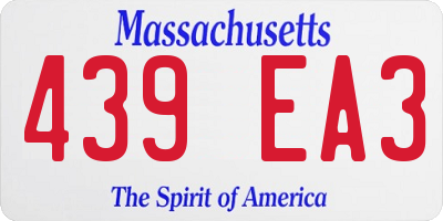 MA license plate 439EA3