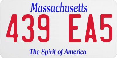 MA license plate 439EA5