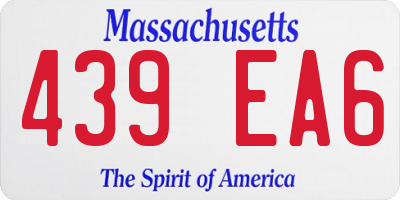 MA license plate 439EA6