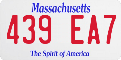 MA license plate 439EA7