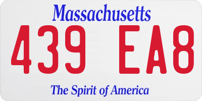 MA license plate 439EA8