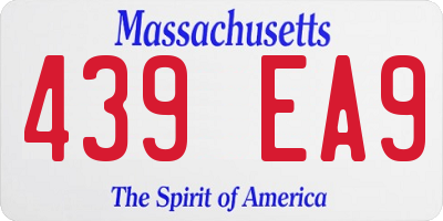 MA license plate 439EA9