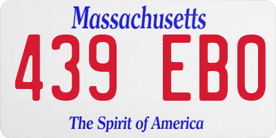 MA license plate 439EB0