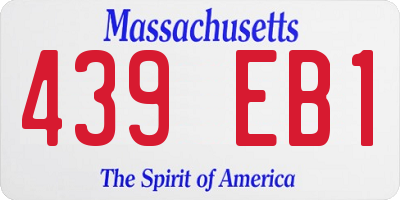 MA license plate 439EB1