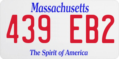MA license plate 439EB2