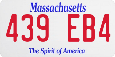 MA license plate 439EB4