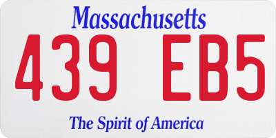 MA license plate 439EB5