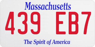 MA license plate 439EB7