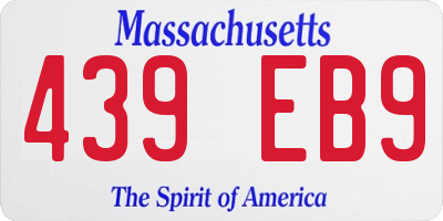 MA license plate 439EB9