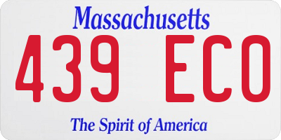 MA license plate 439EC0