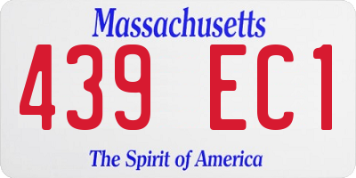 MA license plate 439EC1