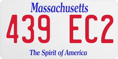 MA license plate 439EC2