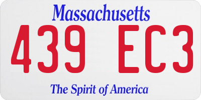 MA license plate 439EC3