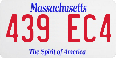 MA license plate 439EC4