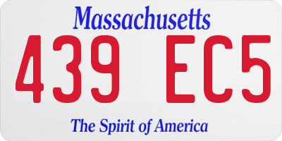 MA license plate 439EC5