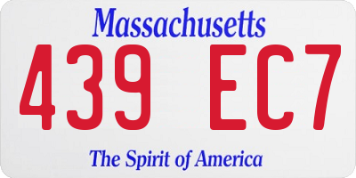 MA license plate 439EC7
