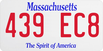 MA license plate 439EC8