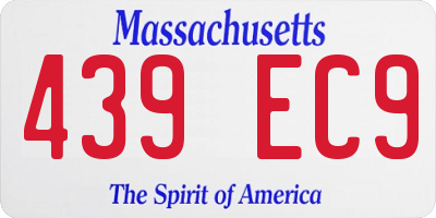 MA license plate 439EC9