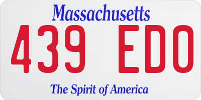MA license plate 439ED0