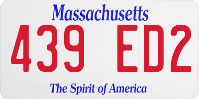 MA license plate 439ED2
