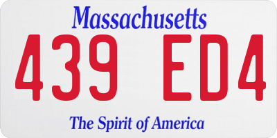 MA license plate 439ED4