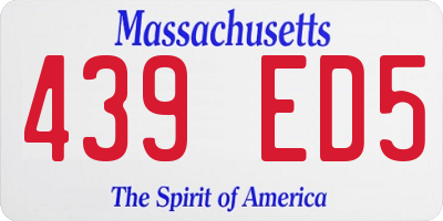 MA license plate 439ED5