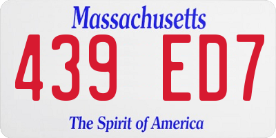 MA license plate 439ED7