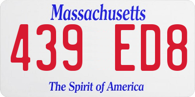 MA license plate 439ED8